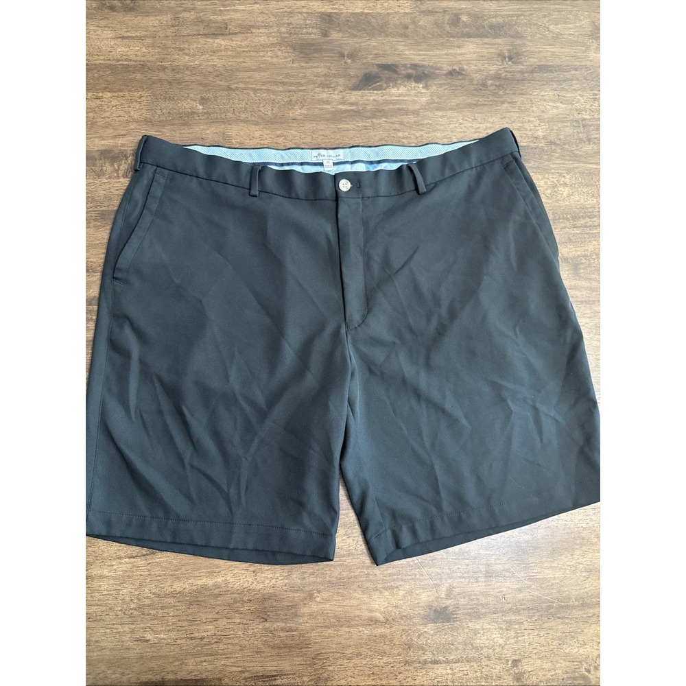 PETER MILLAR Crown Sport Black Performance Golf Shorts Size 42 8" Inseam